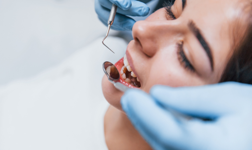 A patient in the middle of a gum disease treatment at Alatorre Dental of Las Vegas